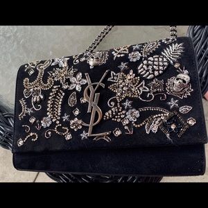 Auth YSL Small Kate Crossbody w/ Skeleton Charms